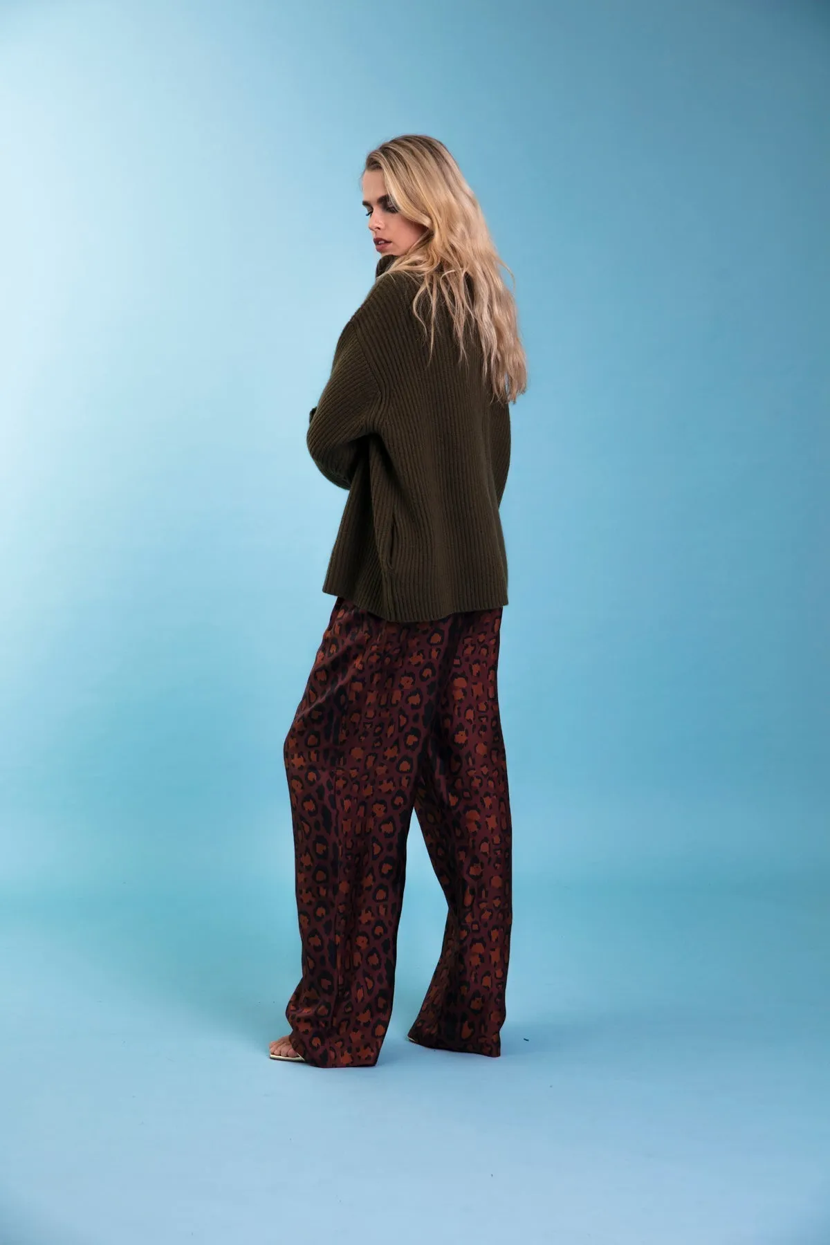 Salinas Silk Trouser Chocolate Jaguar Woman