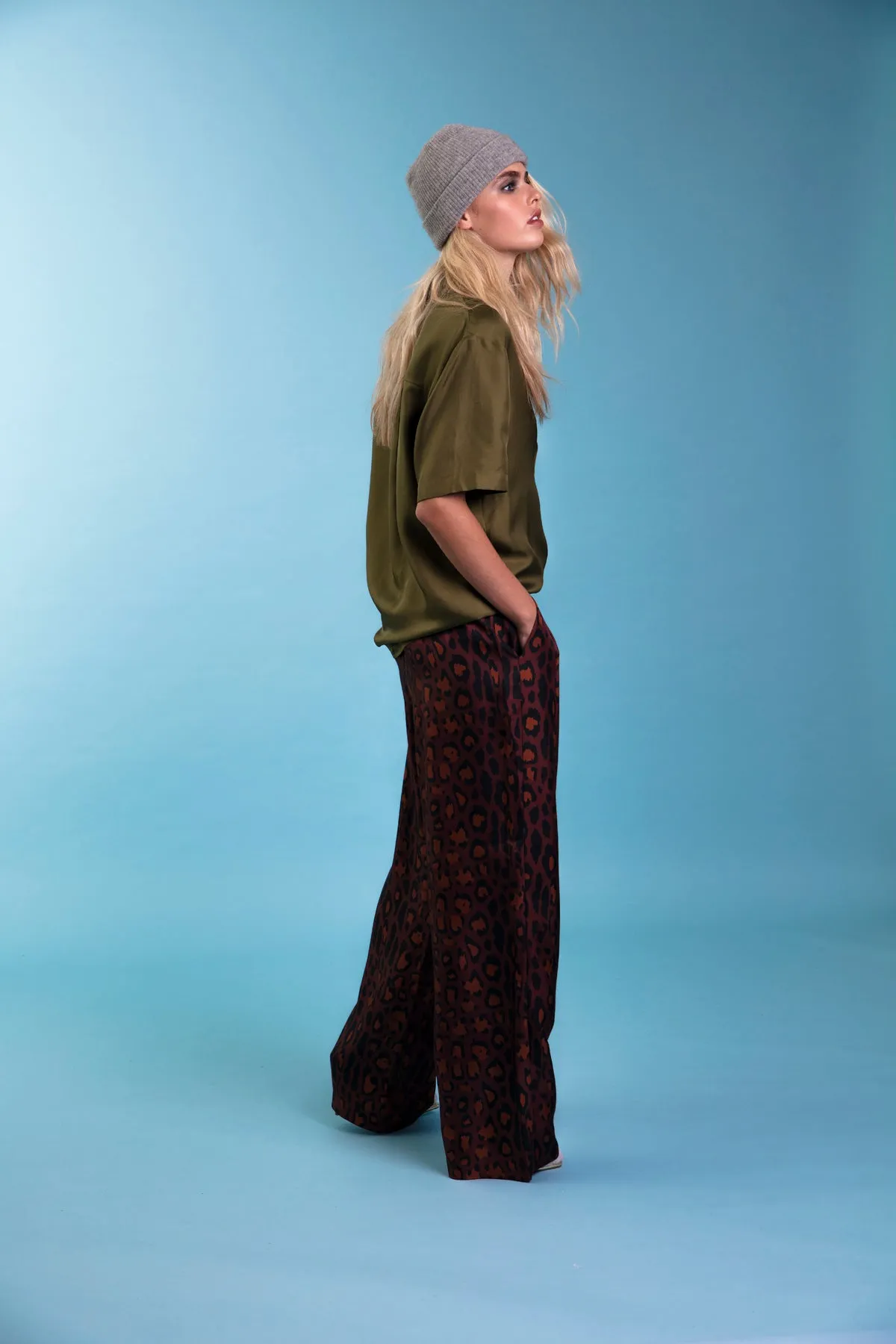 Salinas Silk Trouser Chocolate Jaguar Woman