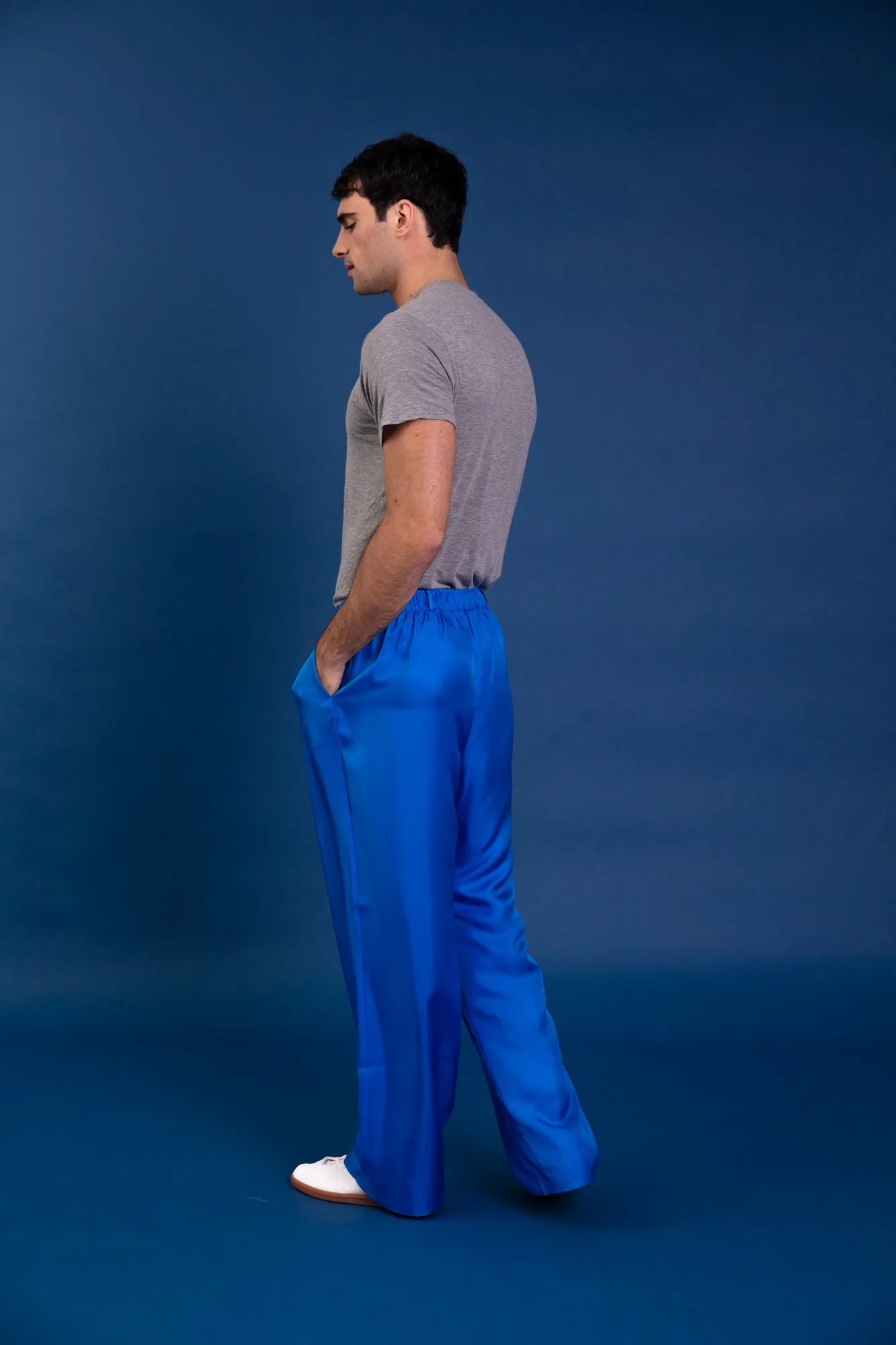 Salinas Silk Trouser Electric Blue Man
