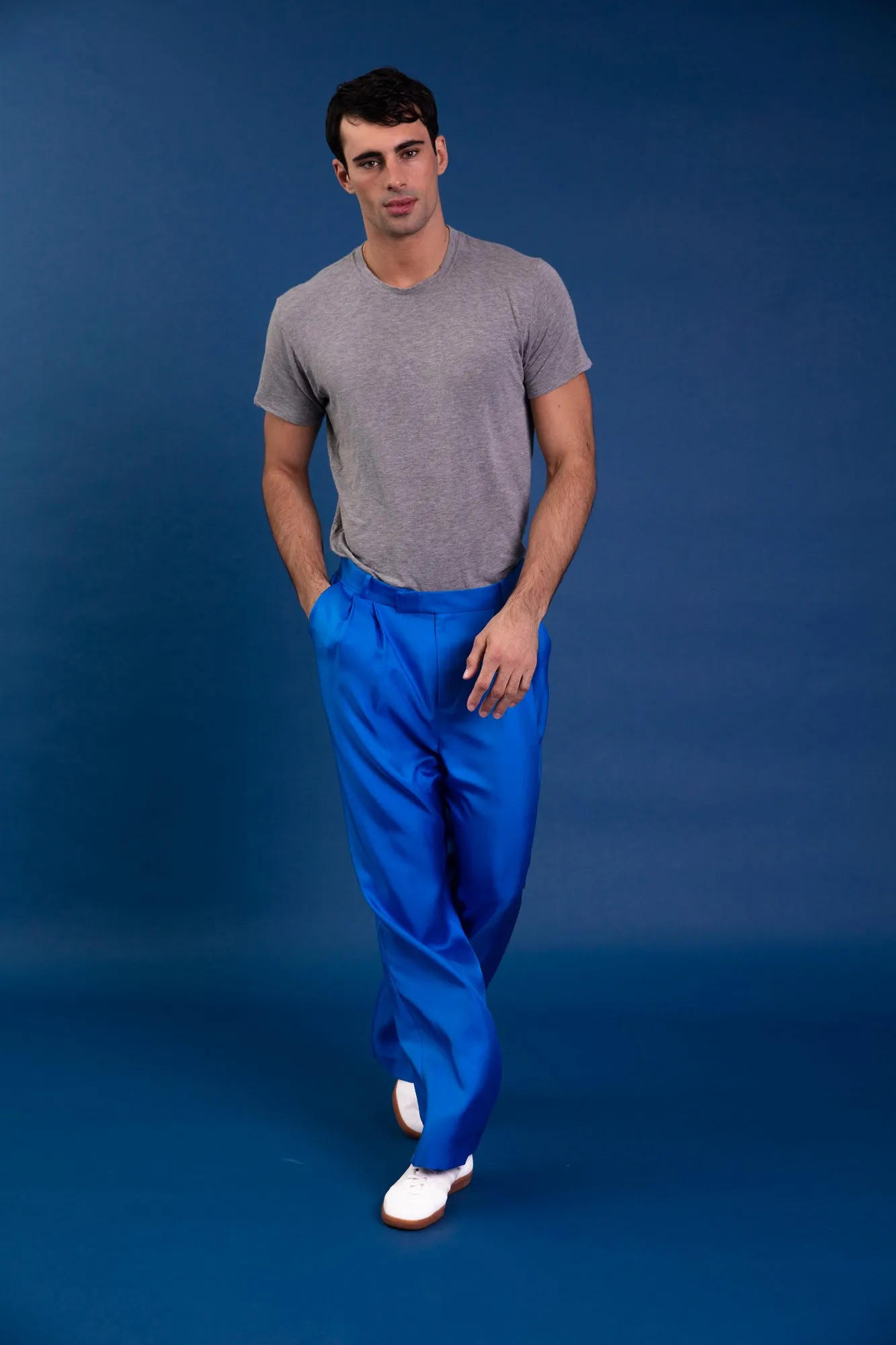 Salinas Silk Trouser Electric Blue Man
