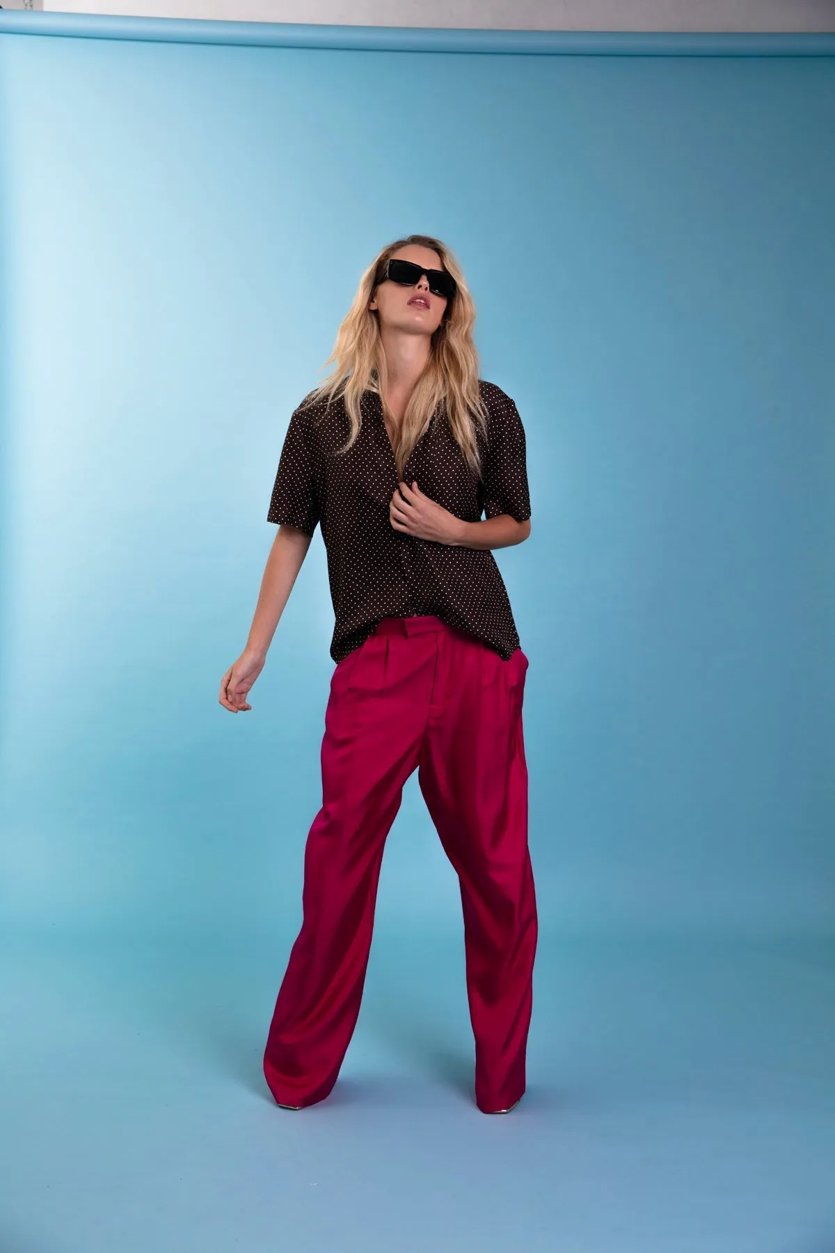 Salinas Silk Trouser Fuscia Woman