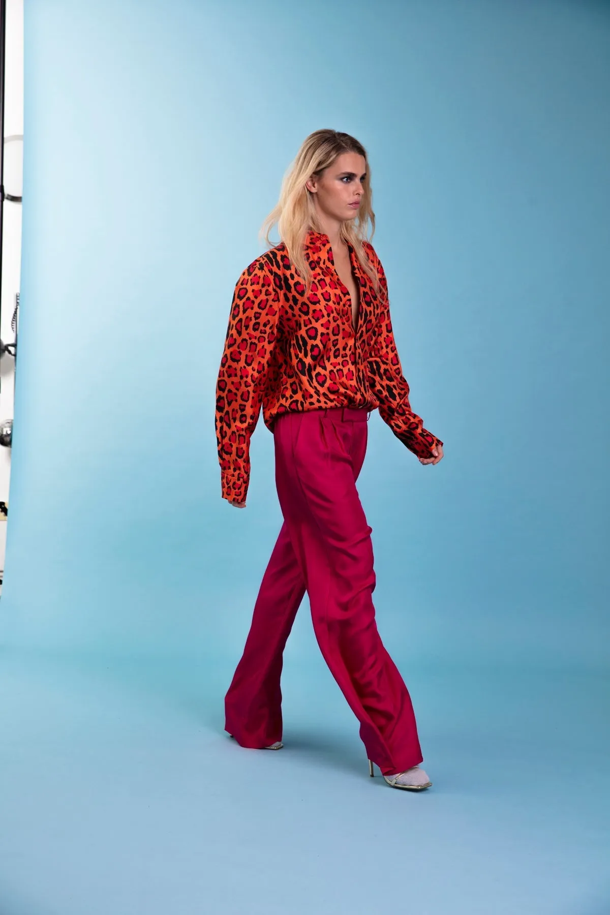 Salinas Silk Trouser Fuscia Woman