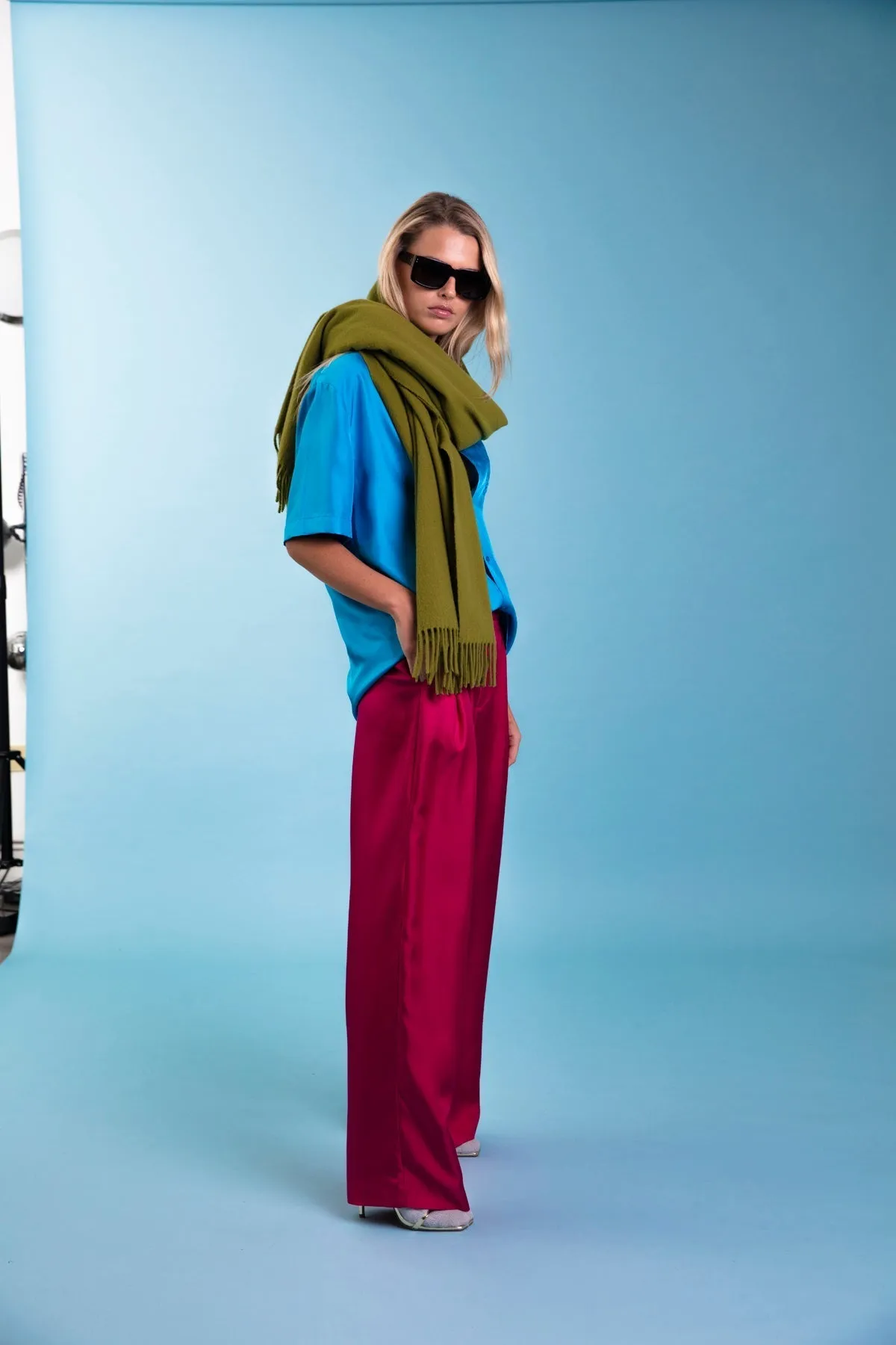 Salinas Silk Trouser Fuscia Woman