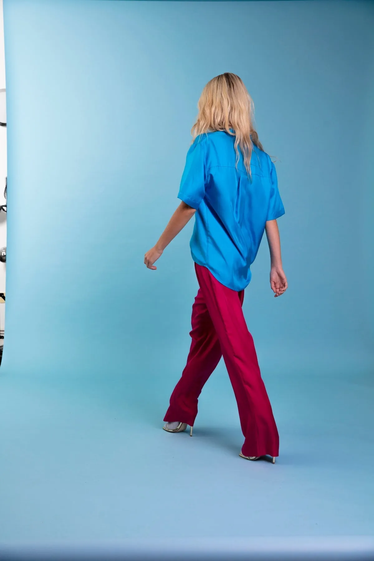 Salinas Silk Trouser Fuscia Woman