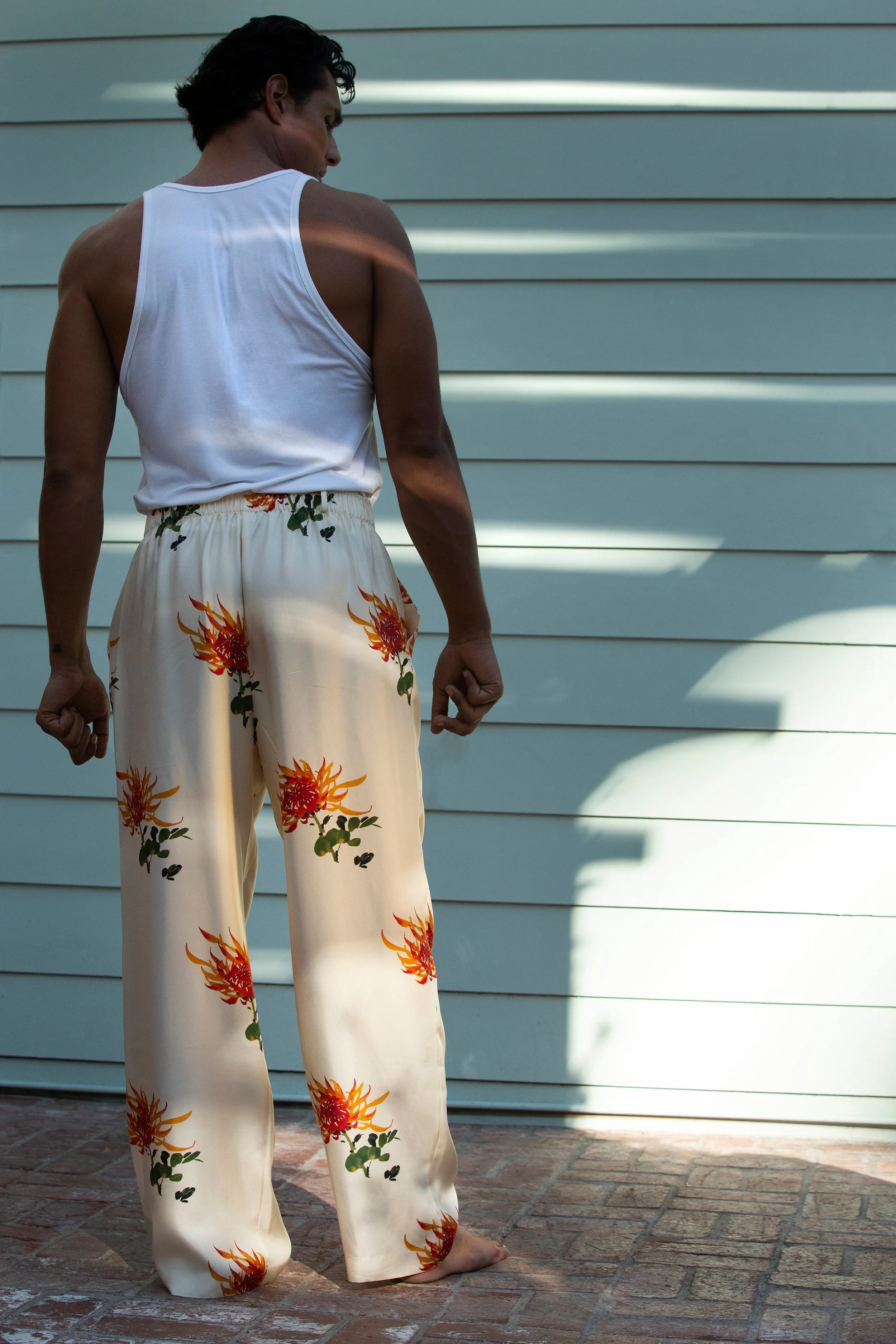 Salinas Silk Trouser Orange Chrysanthemum Man