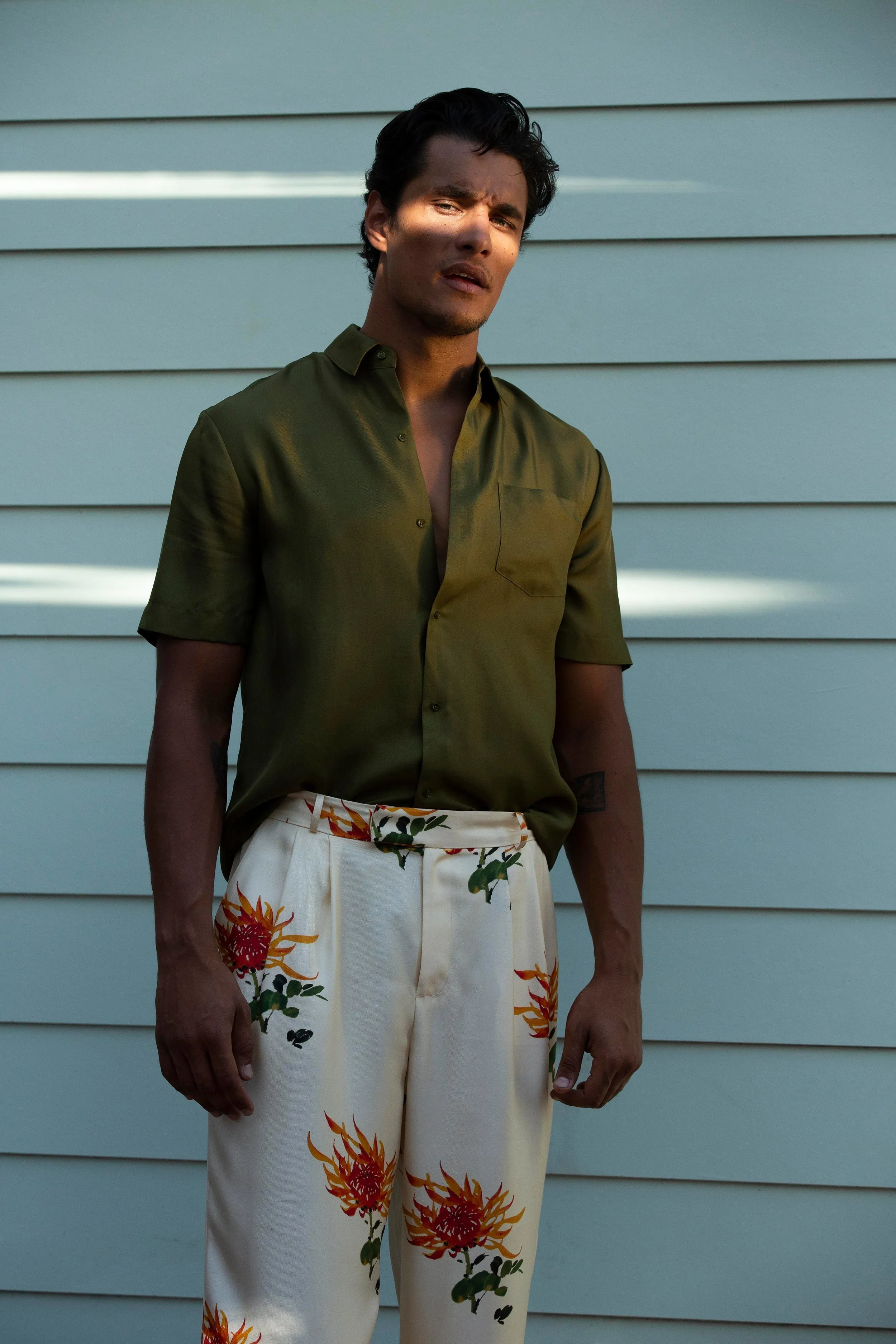 Salinas Silk Trouser Orange Chrysanthemum Man