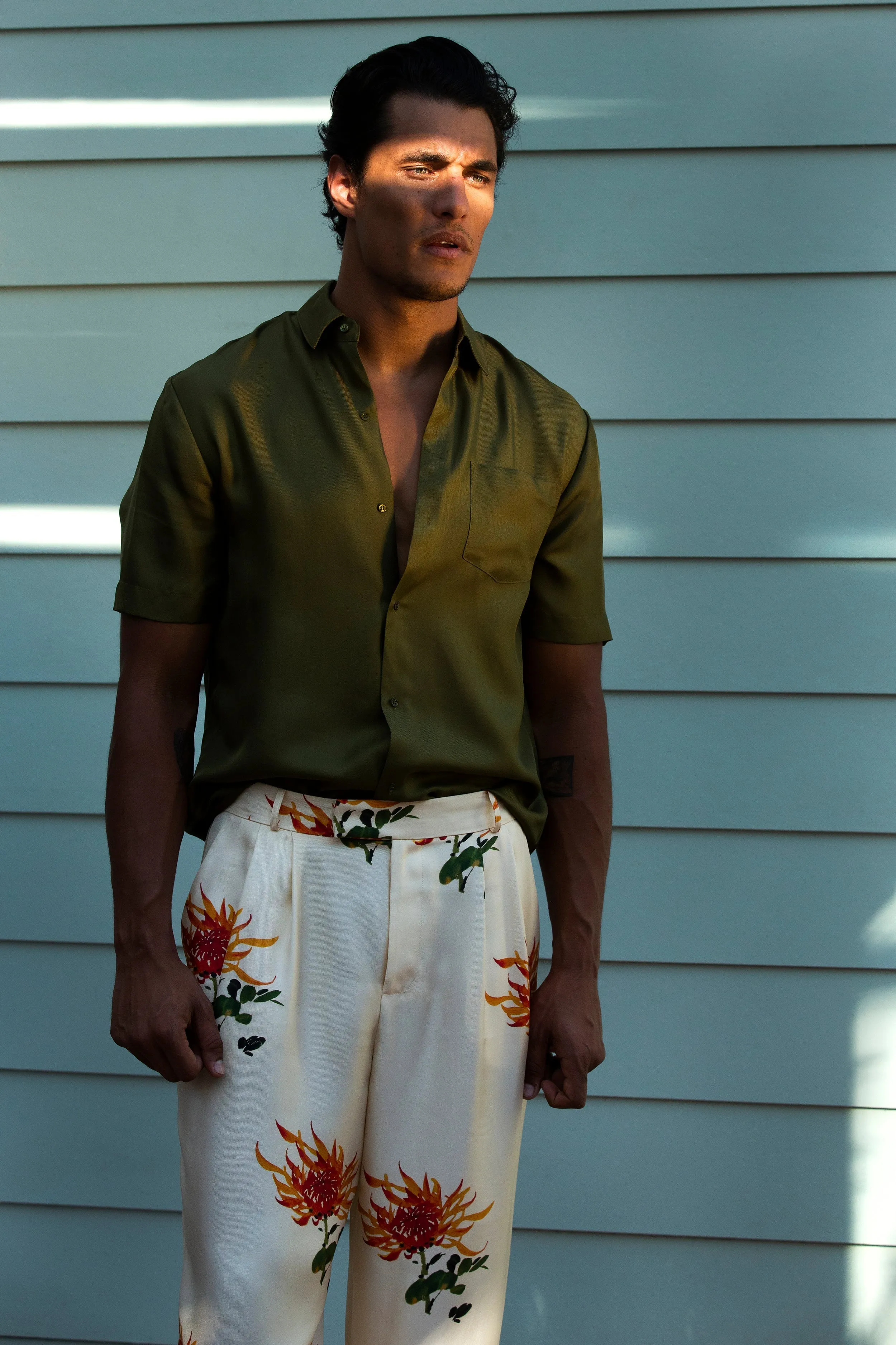 Salinas Silk Trouser Orange Chrysanthemum Man
