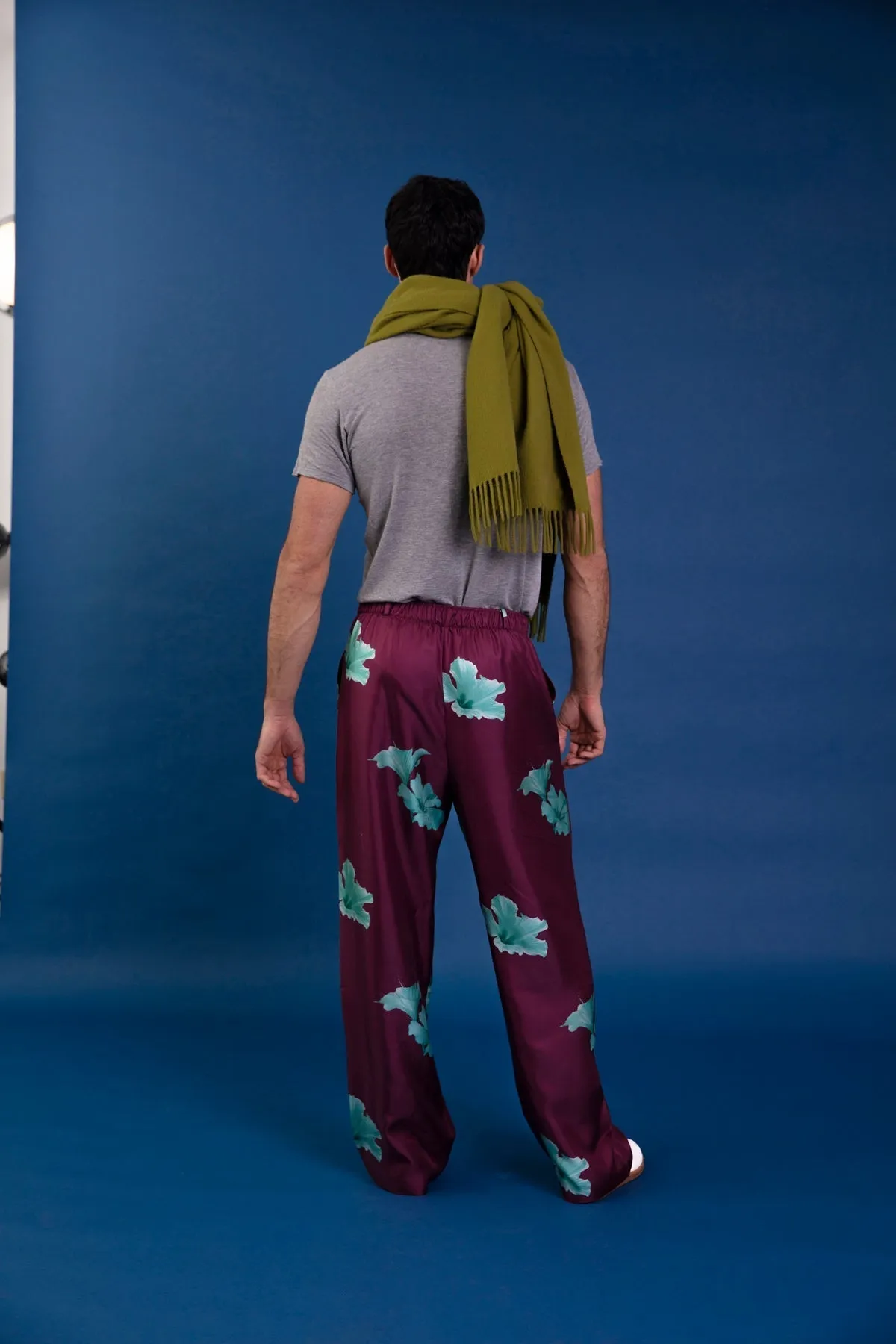 Salinas Silk Trouser Purple Hawaii Man