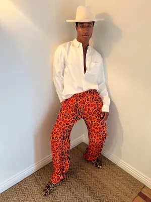 Salinas Silk Trouser Red Jaguar Man