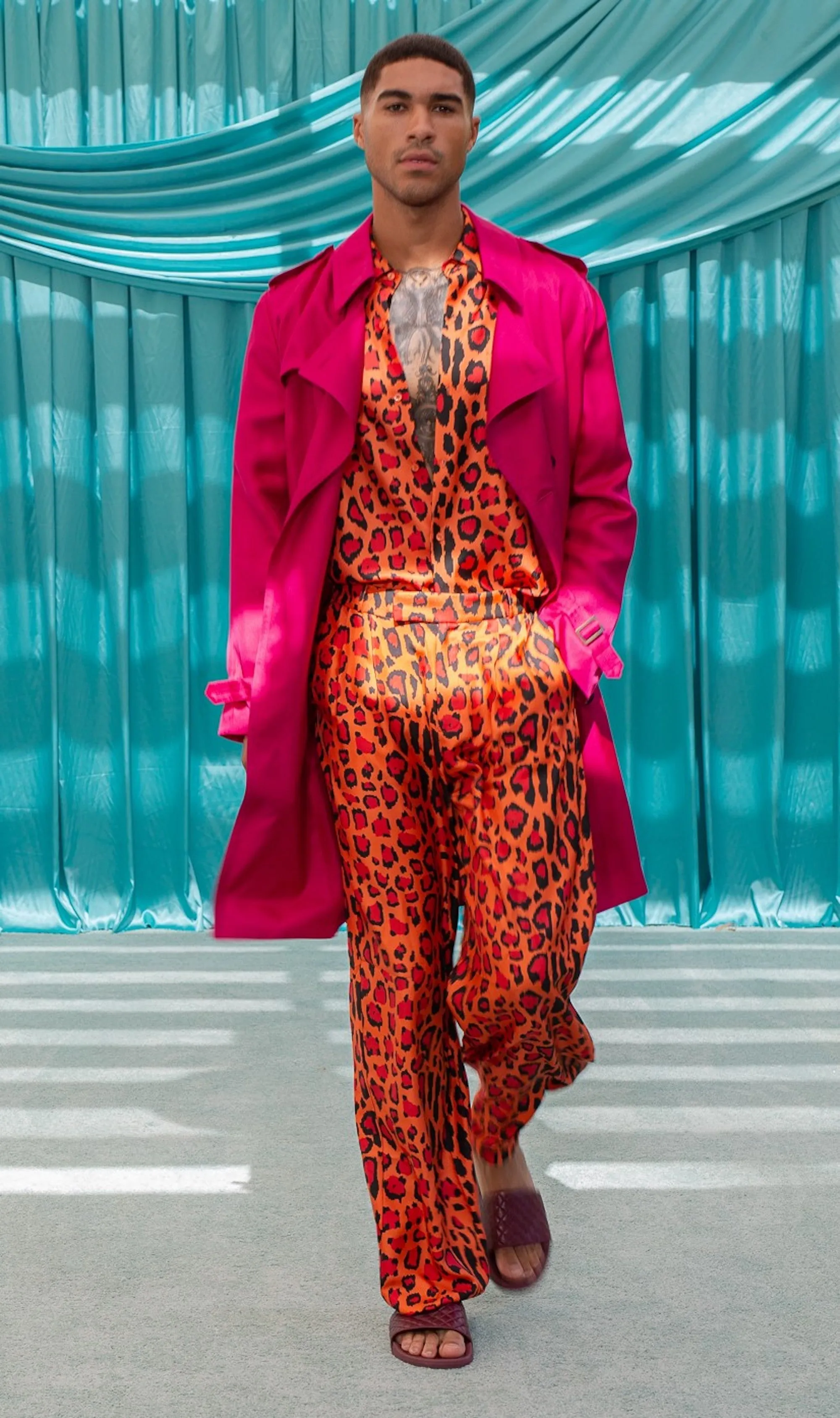 Salinas Silk Trouser Red Jaguar Man