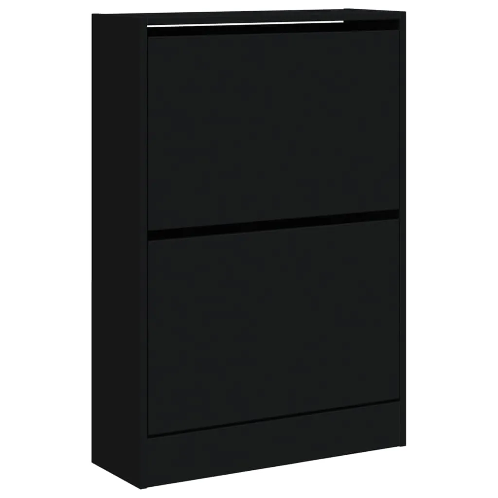 Shoe Cabinet Black 60x21x87.5 cm Engineered Wood