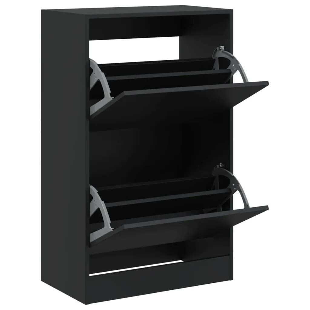 Shoe Cabinet Black 60x34x96.5 cm Engineered Wood