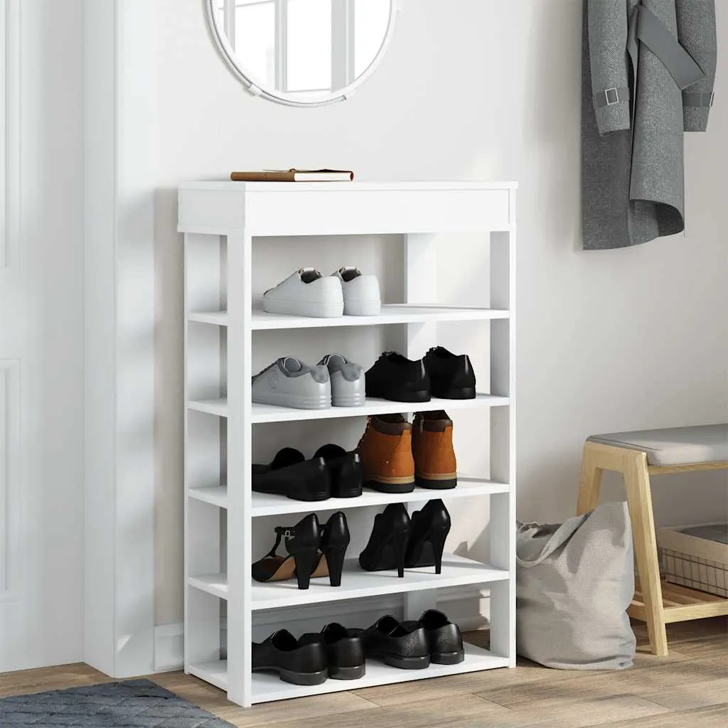 Shoe Rack White 60x30x98 cm Engineered Wood