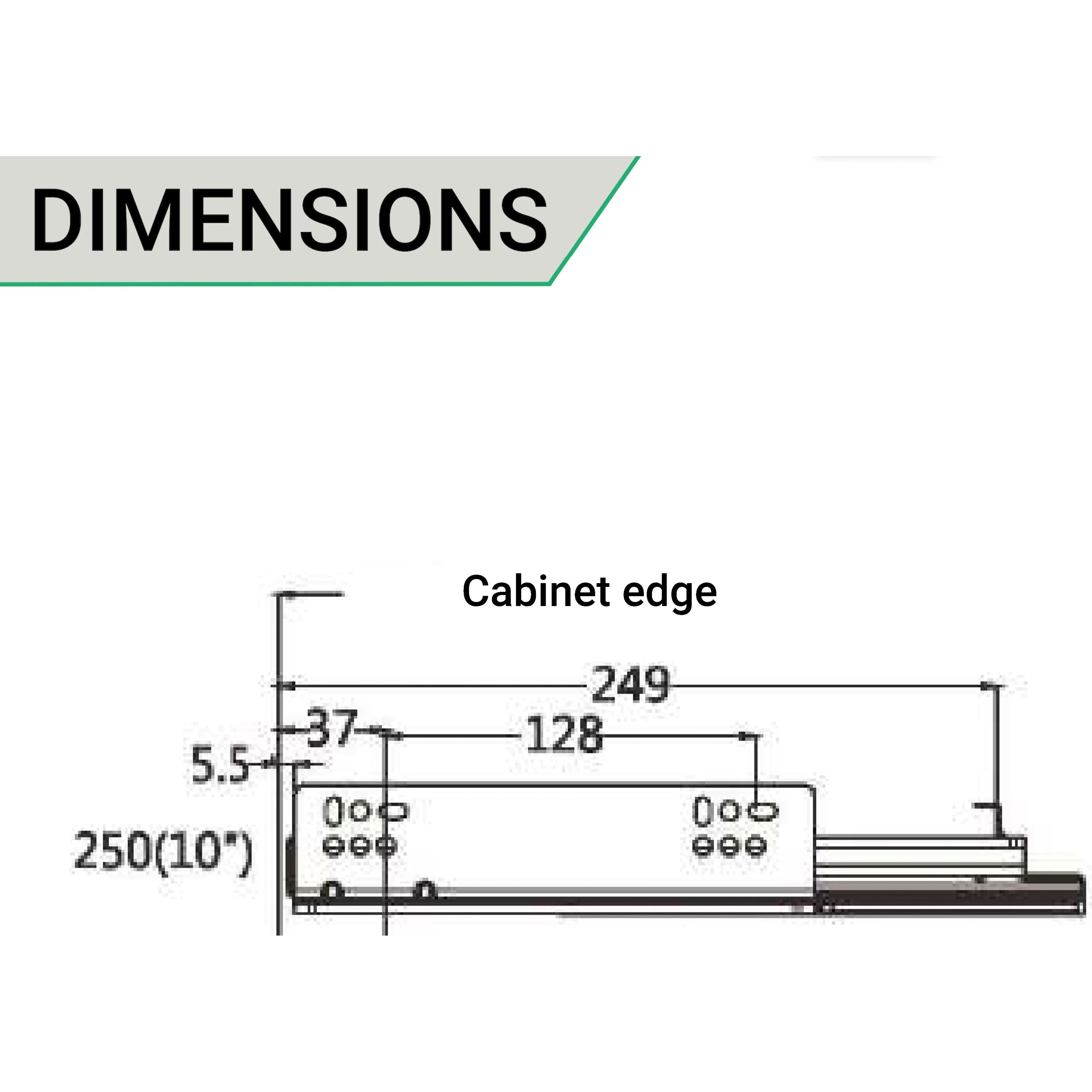 Soft Close Concealed Undermount Drawer Runners Double Extension 30kg Max 250mm