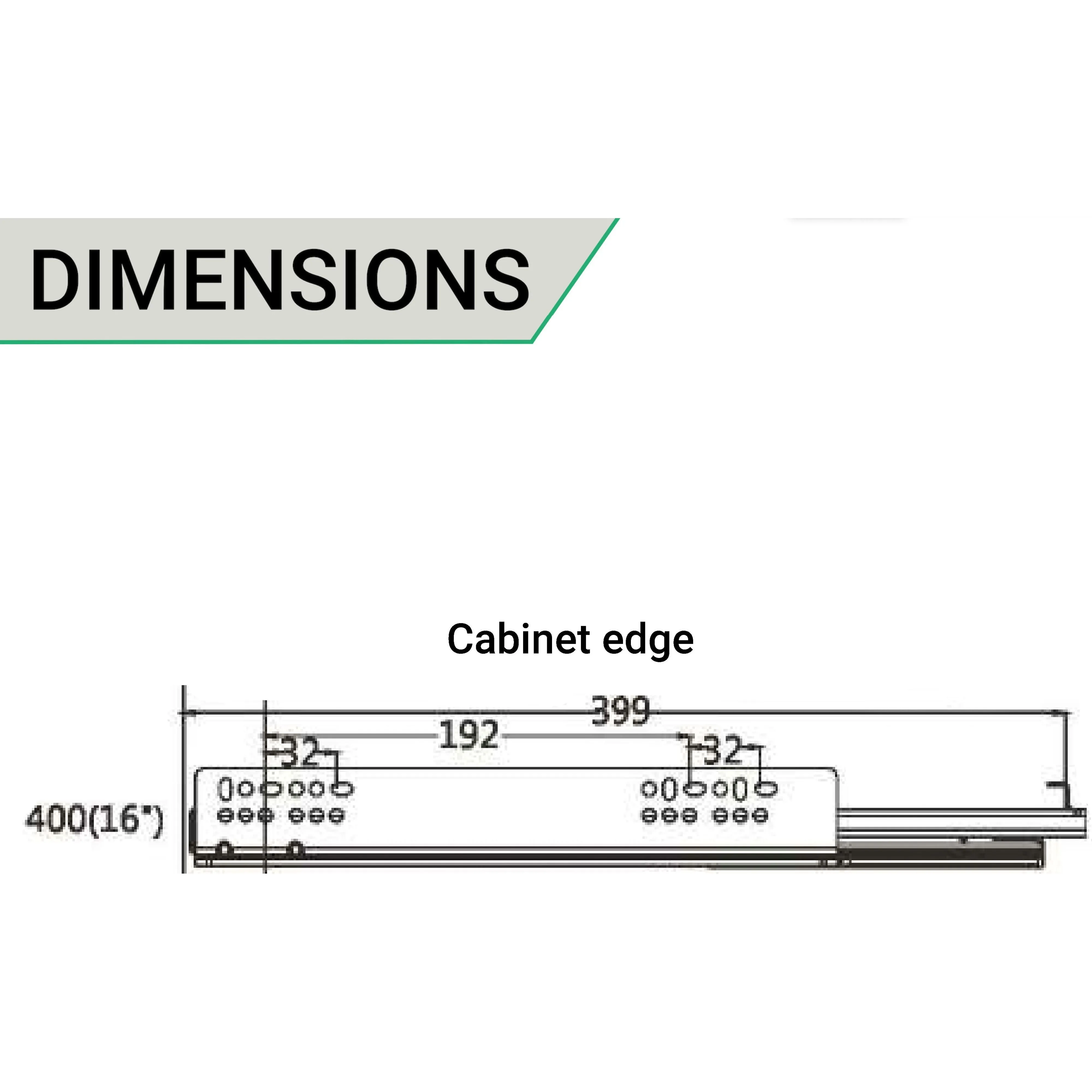 Soft Close Concealed Undermount Drawer Runners Double Extension 30kg Max 400mm