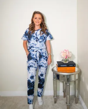 Tie Dye Loungewear Set in Navy