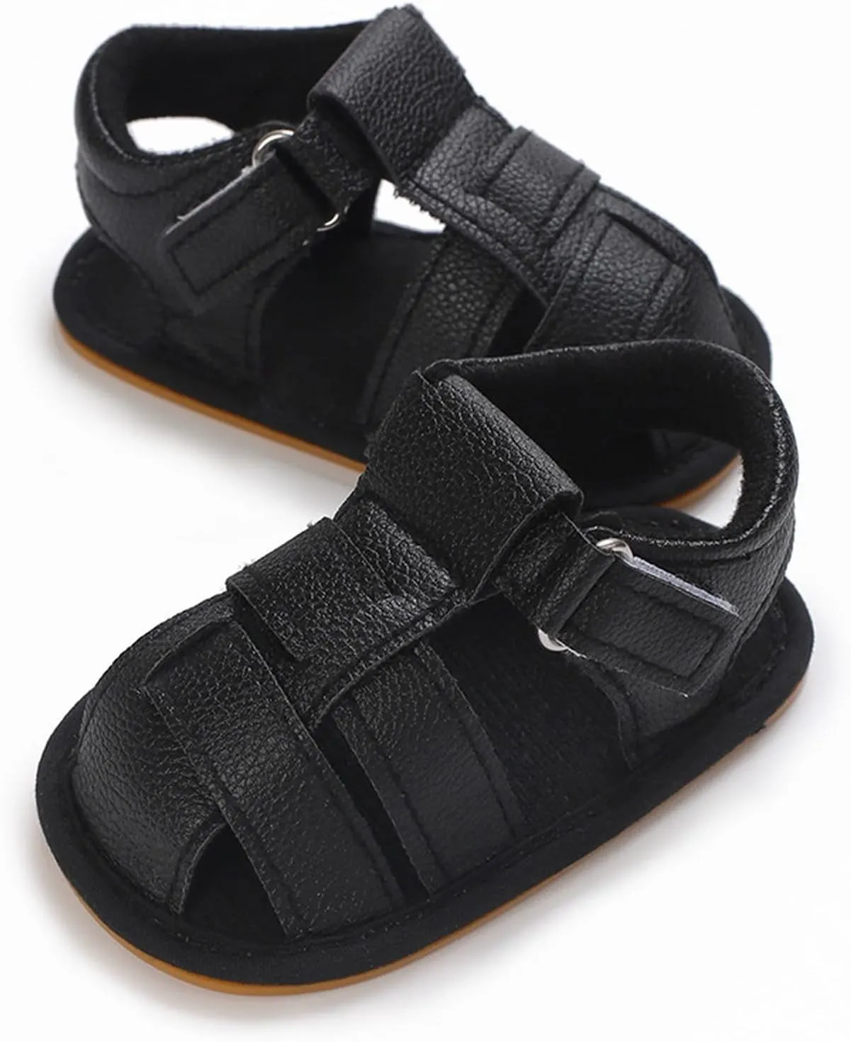 Toddler Boys Girls Closed Toe Sport Sandals Unisex Summer Outdoor Water Shoes Lightweight Non-Slip Leather Sneakers