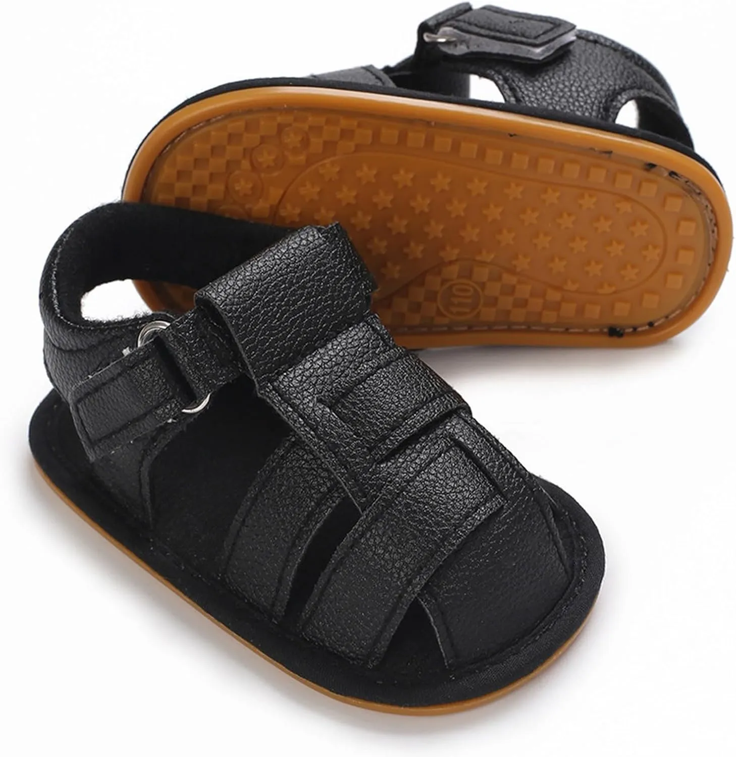 Toddler Boys Girls Closed Toe Sport Sandals Unisex Summer Outdoor Water Shoes Lightweight Non-Slip Leather Sneakers