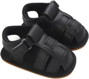 Toddler Boys Girls Closed Toe Sport Sandals Unisex Summer Outdoor Water Shoes Lightweight Non-Slip Leather Sneakers