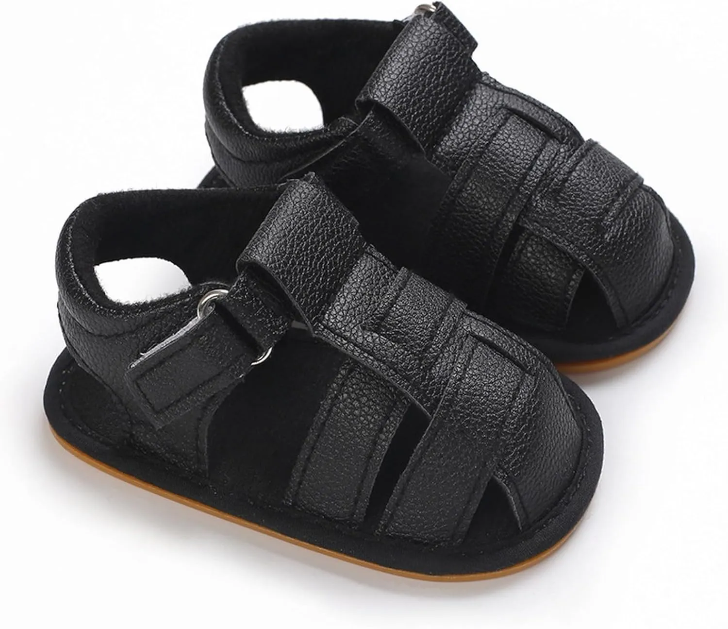 Toddler Boys Girls Closed Toe Sport Sandals Unisex Summer Outdoor Water Shoes Lightweight Non-Slip Leather Sneakers