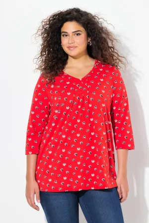 Ulla Popken Red Dot Print Top