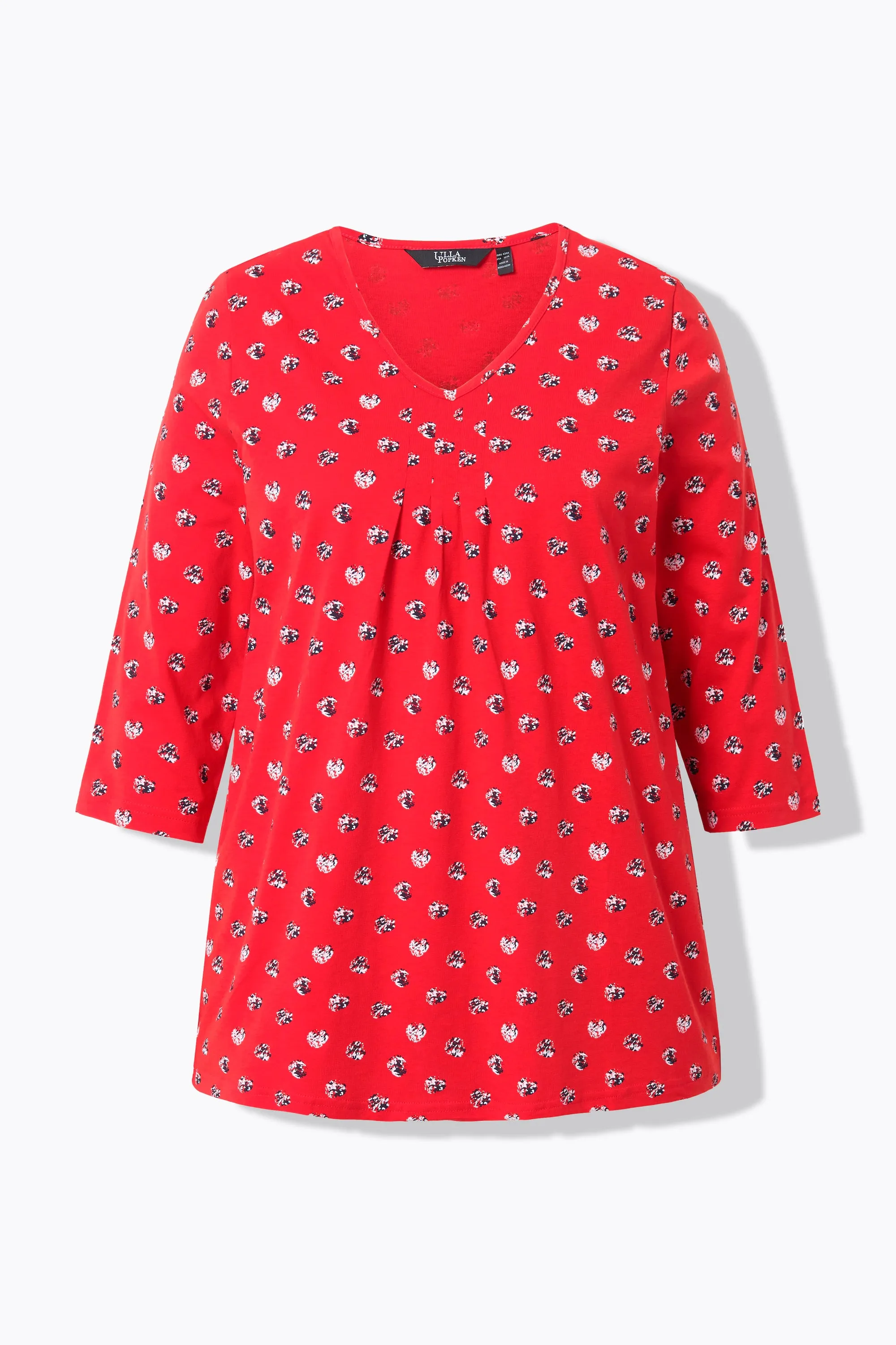 Ulla Popken Red Dot Print Top