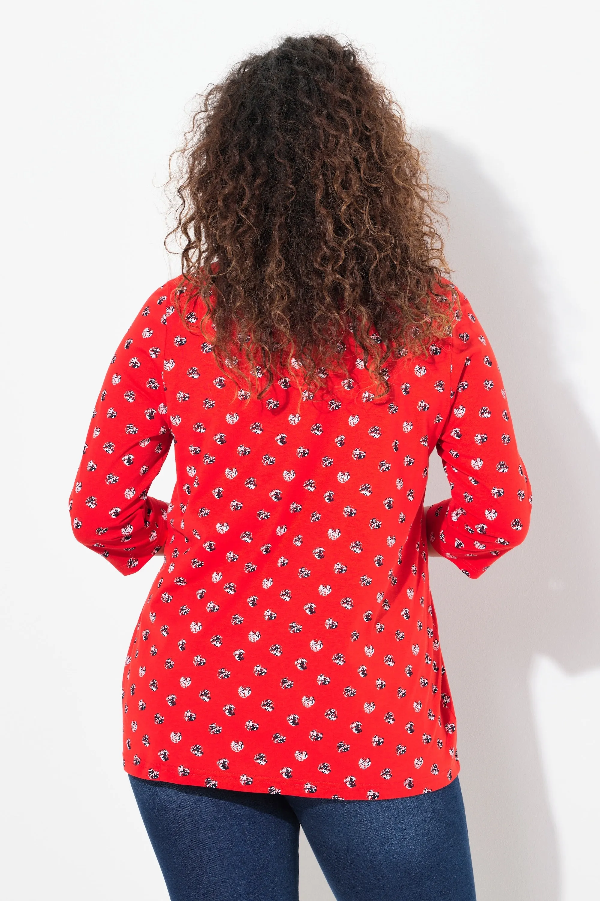 Ulla Popken Red Dot Print Top