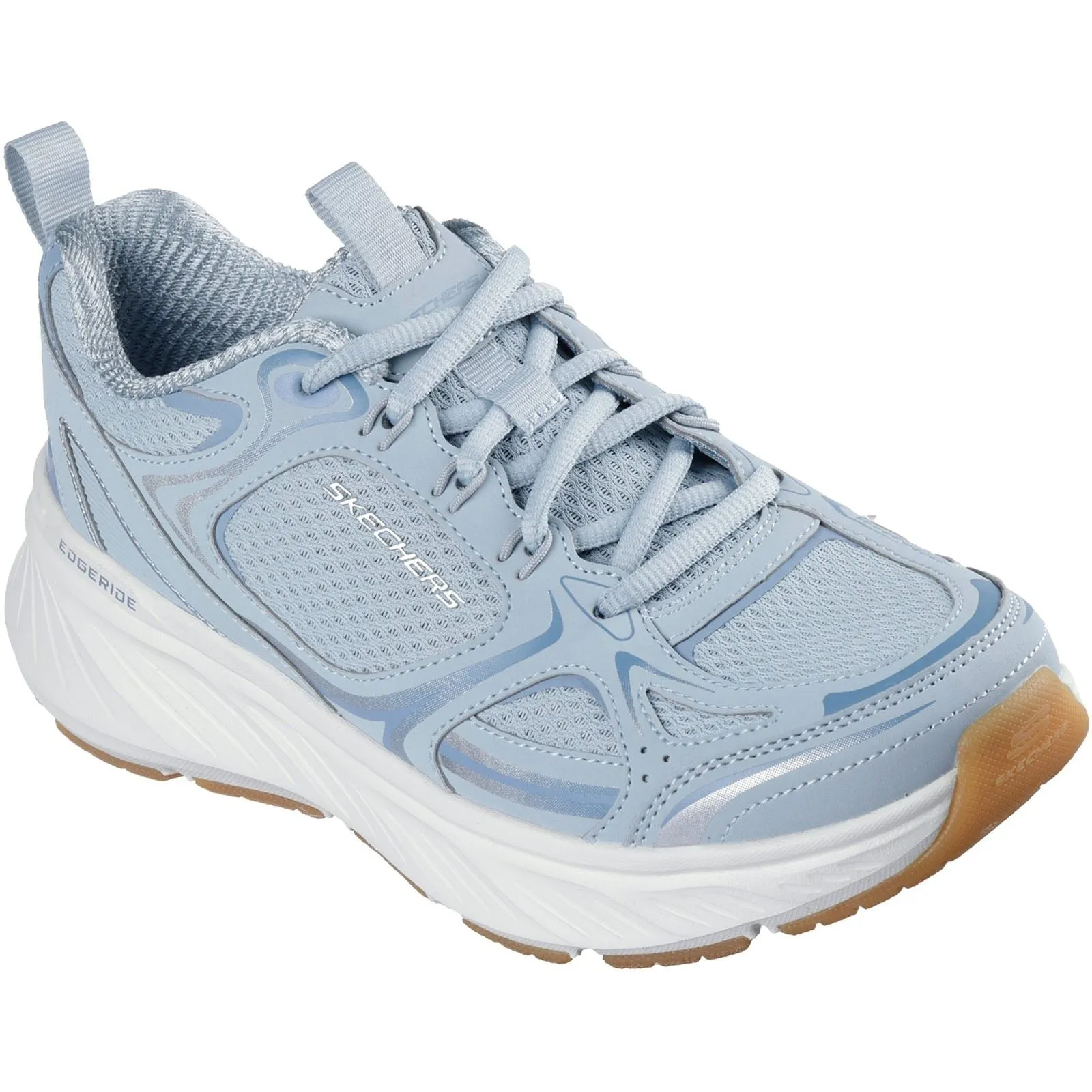Women's Relaxed Fit Skechers 150475 Edgeride Silver Eclipse Trainers