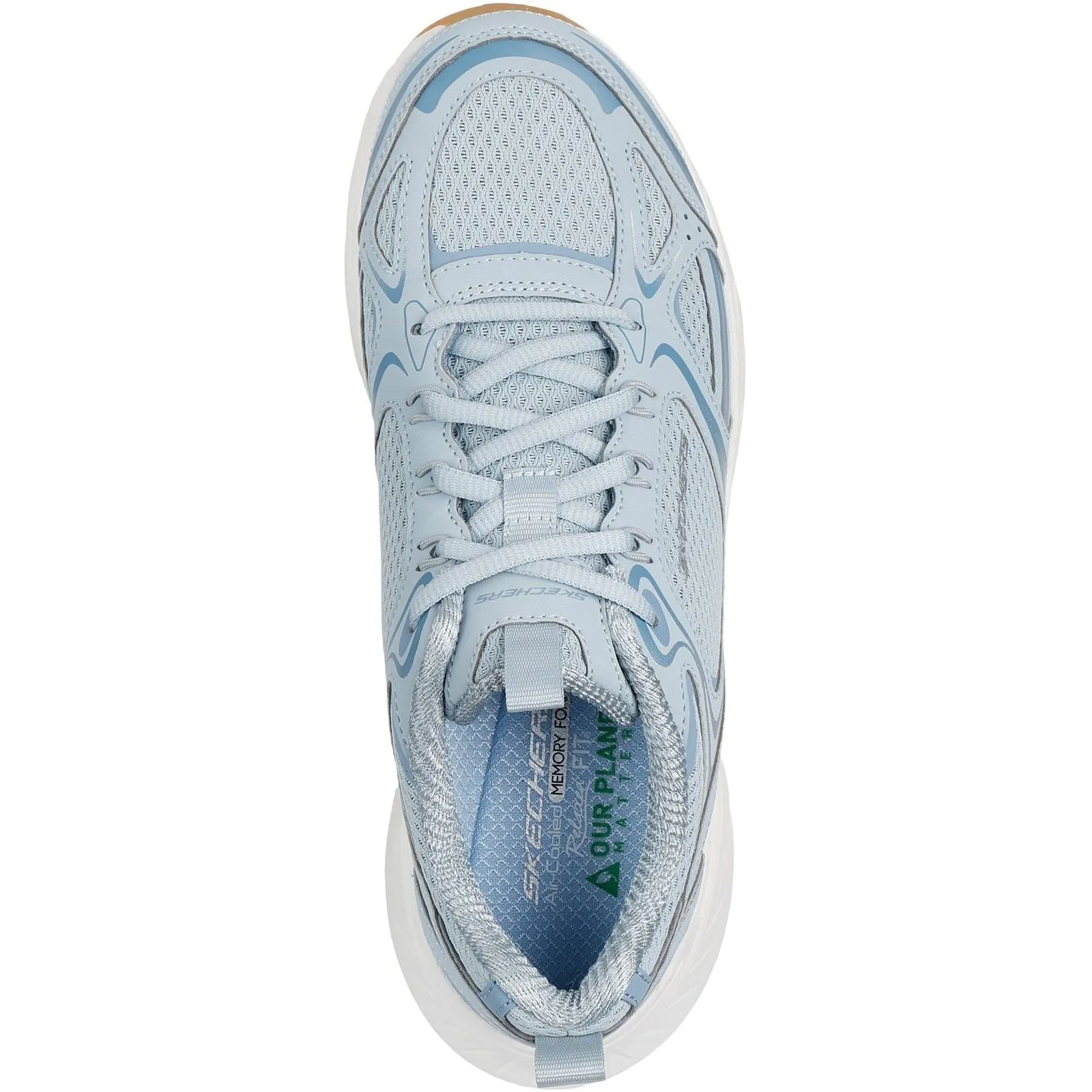 Women's Relaxed Fit Skechers 150475 Edgeride Silver Eclipse Trainers