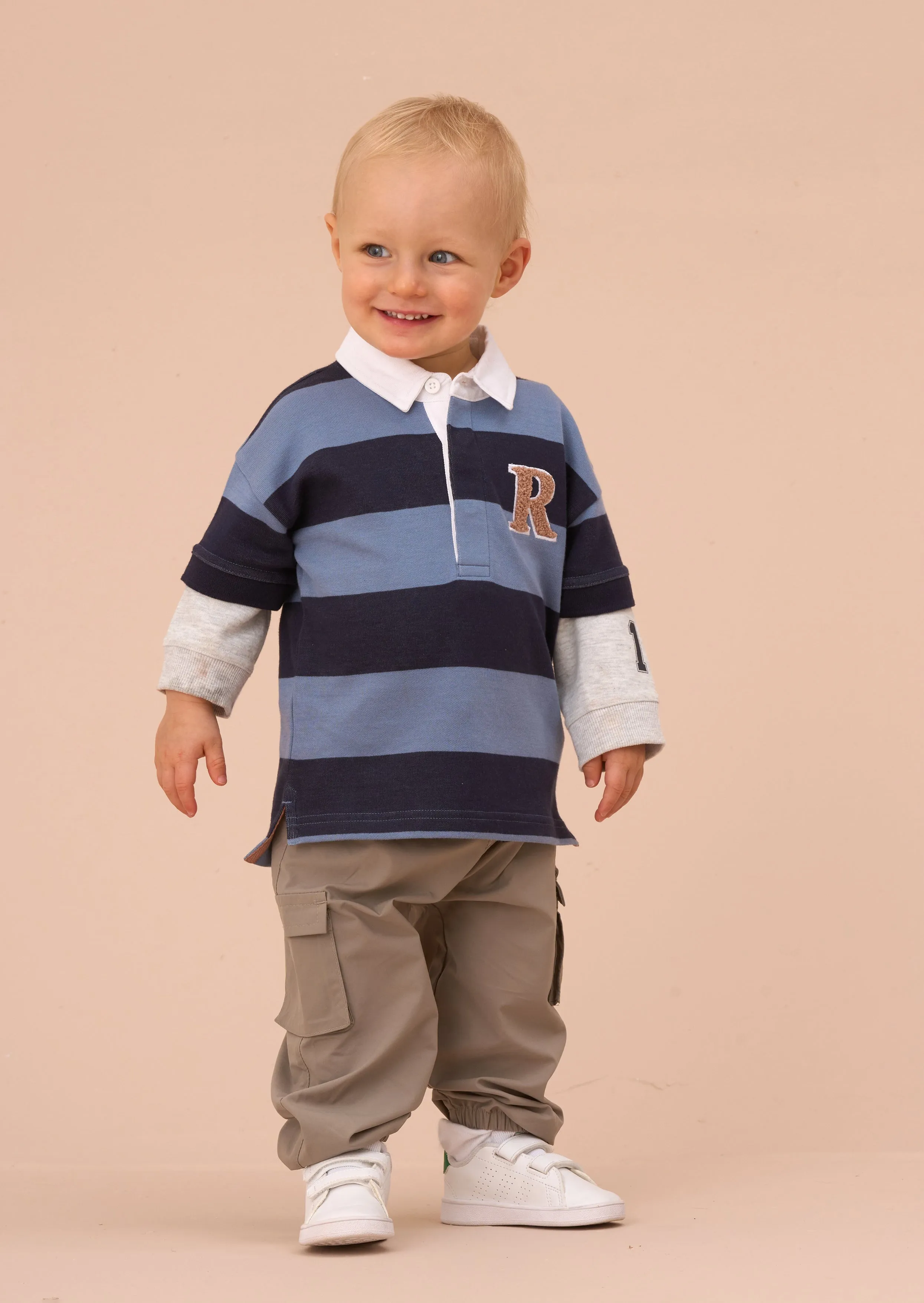 Zane Blue Stripe Rugby Top